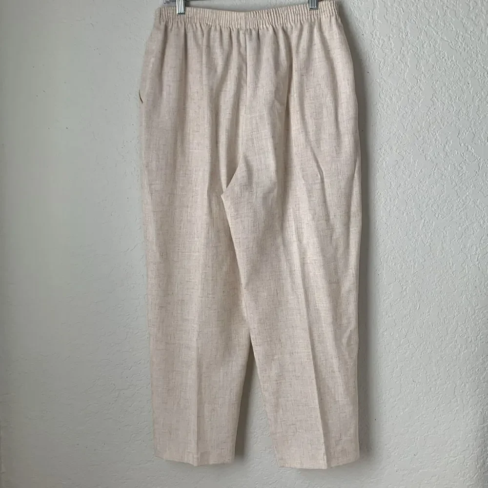 Briggs New York Cream Chinos with Elastic Waistband Pockets Pants Size 16P